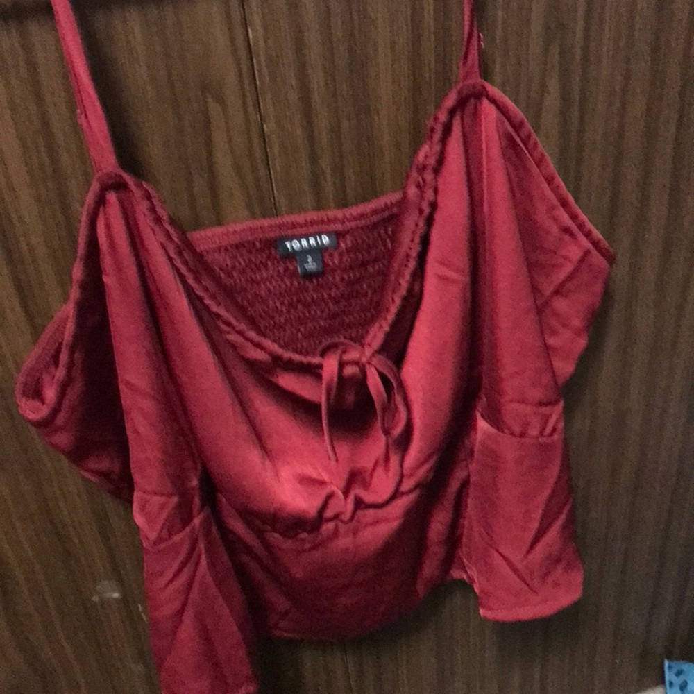 Deep red cami elastic back